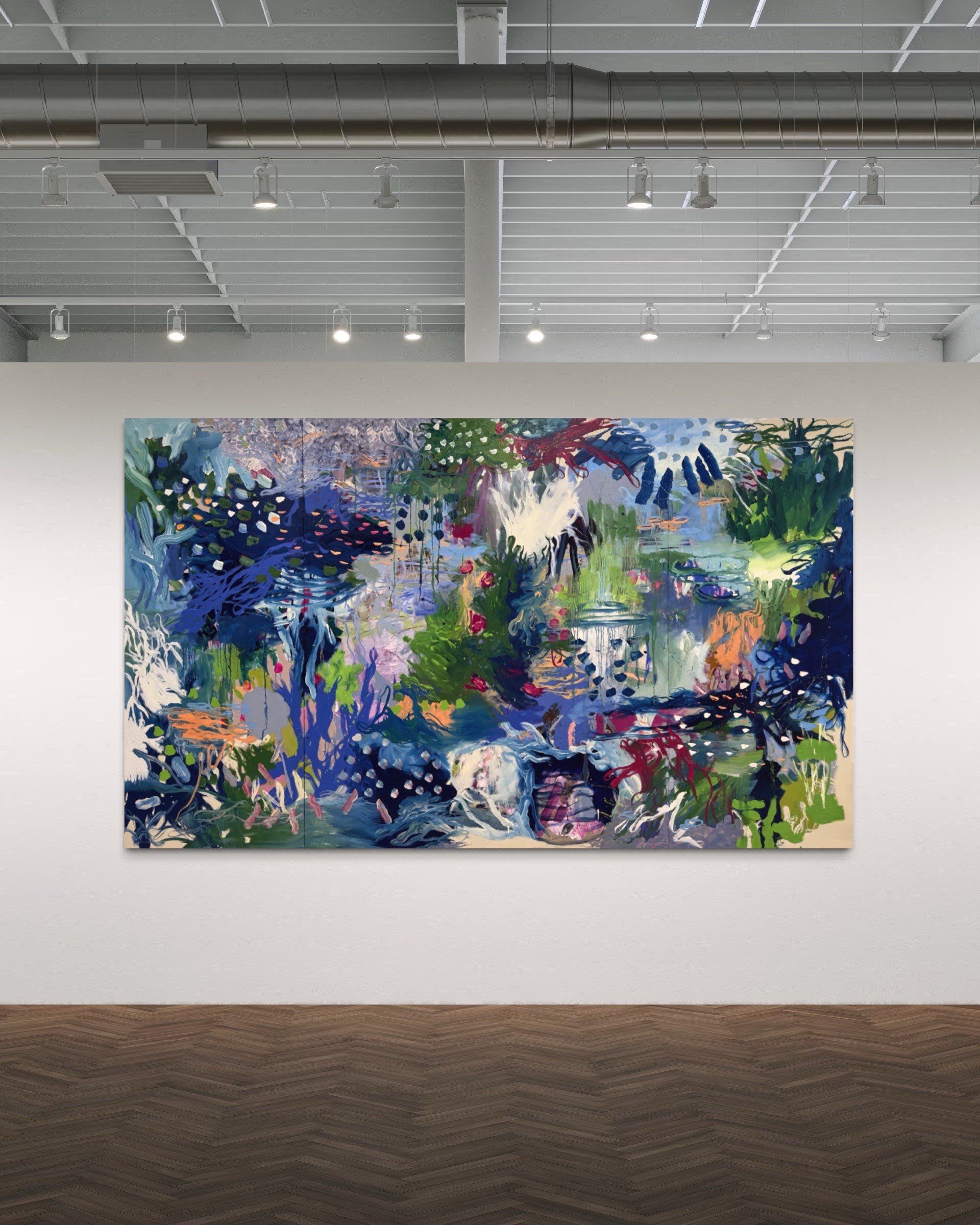 Installation view of a painting by Fontaine Scarelli